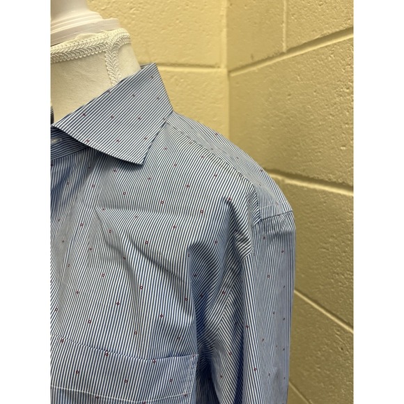 Peter Millar Shirt Mens Med Blue Button Down Striped Diamond Long Sleeve Preppyy - Picture 11 of 12